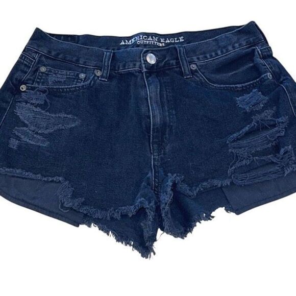 American Eagle Outfitters Womens High Rise Festival Denim Shorts Black Size‎ 8 - Picture 2 of 9